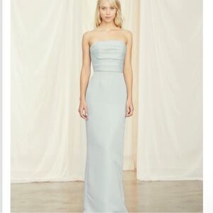 Amsale Sonia bridesmaid dress in ice blue